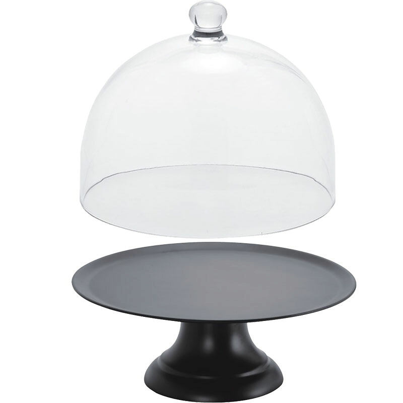クリアドーム Polycabonate MF compote エムエフコンポート black カバー付き （1個入り） [974-013-800a] [p146] メラミン （代引き不可） キッチン インテリア ディスプレイ｜人形のゆめさき