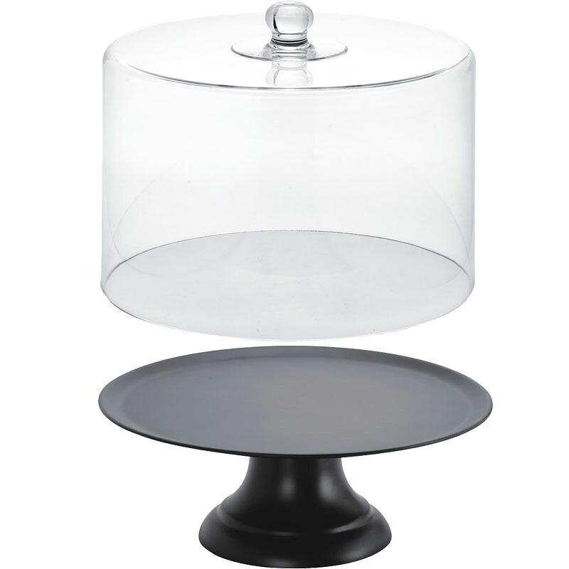 クリアドーム Polycabonate MF compote エムエフコンポート black カバー付き （1個入り） [974-013-800b] [p146] メラミン （代引き不可） キッチン インテリア ディスプレイ｜人形のゆめさき 17,273円
