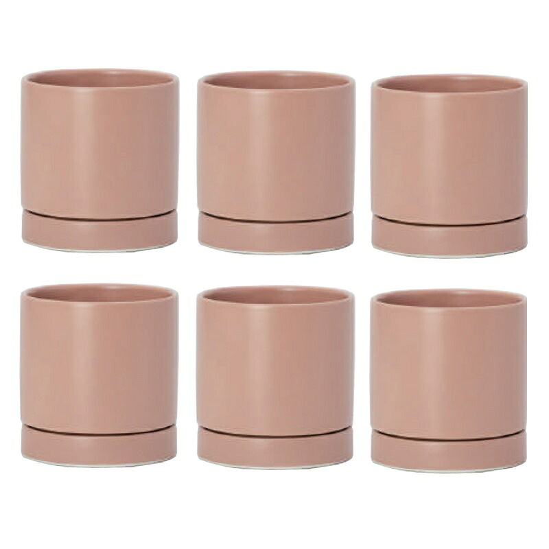 花・観葉植物用ポット オーセ 11 P ceramic （6個入り） 19014 受皿付き （代引き不可） 小型ポット プランター FARM （p57）