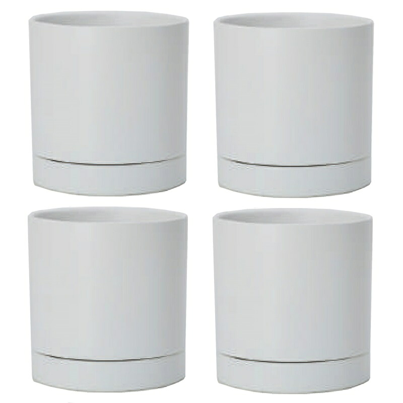 花・観葉草木用ポット オーセ 15 W ceramic （4個入り口・入口） 19015 受皿付き添い人 （代引っ張ること不可） 小型ポット プランター FARM （p55）