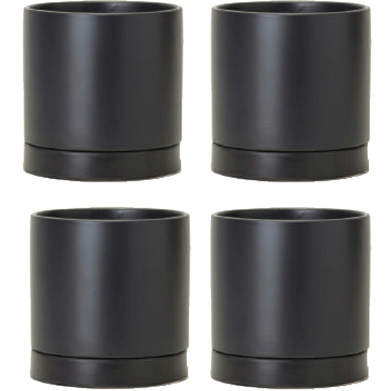 花・観葉草木用ポット オーセ 15 K ceramic （4個入り口・入口） 19024 受皿付き添い人 （代引っ張ること不可） 小型ポット プランター FARM （p55）