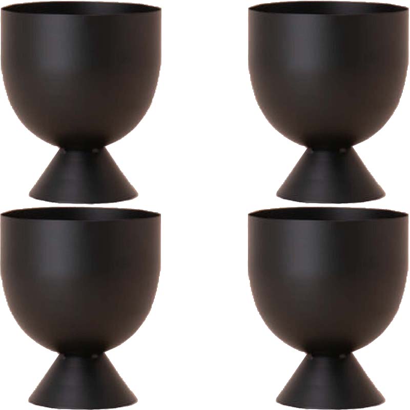花・観葉植物用ポット ファリシア 13 K metal （4個入り） 23069 脚付き （代引き不可） ミニ鉢カバー FARM （p151）