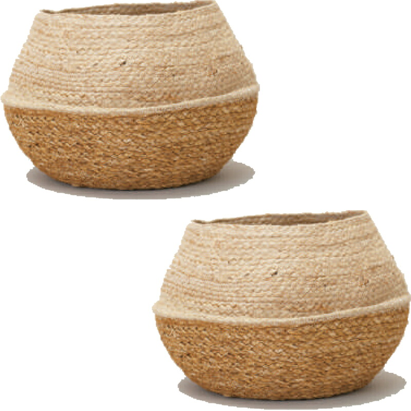 花・観葉植物用ポット ホグラ草 ローバスケット 23 natural （2個入り） 39040 バスケット （代引き不可） 中型鉢カバー FARM （p258）