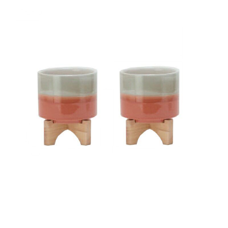 花・観葉植物用ポット レニタ 15 &スタンド ceramic （2個入り） 40029 スタンド付 （代引き不可） スタンド鉢カバー FARM （p80）