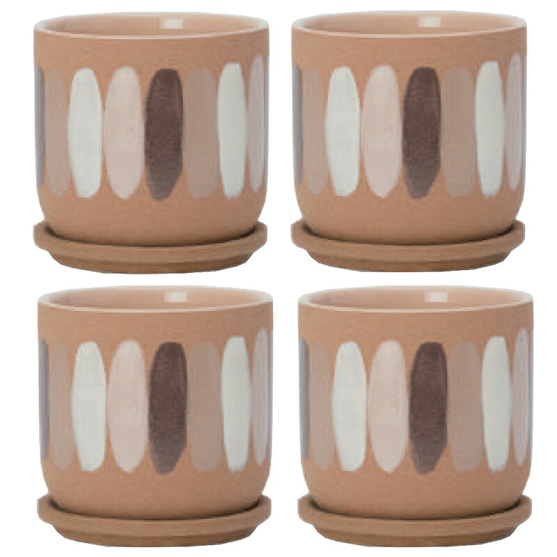 花・観葉草木用ポット デシレ 15 C ceramic （4個入り口・入口） 40051 受皿付き添い人 （代引っ張ること不可） 小型ポット プランター FARM （p59）