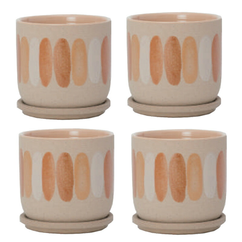 花・観葉草木用ポット デシレ 15 P ceramic （4個入り口・入口） 40057 受皿付き添い人 （代引っ張ること不可） 小型ポット プランター FARM （p59）