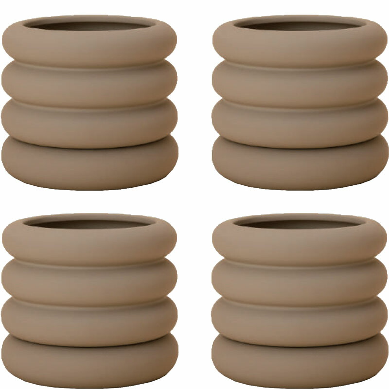 花・観葉植物用ポット ヴィエノ 16 H ceramic （4個入り） 40119 受皿付き （代引き不可） 小型鉢ポット FARM （p23）