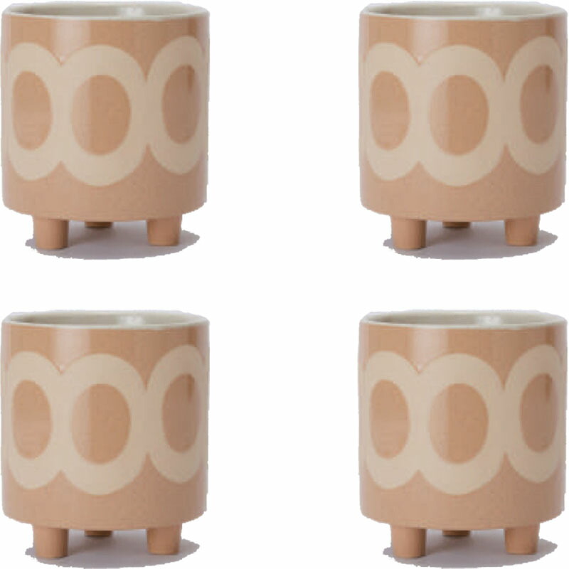 花・観葉植物用ポット ラダ 15 B ceramic (4個入り) 40164 脚付き (代引き不可) 小型鉢カバー FARM (p78)|人形のゆめさき
