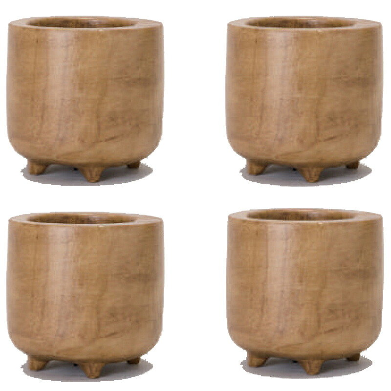 花・観葉植物用ポット ダーシャ 13 natural （4個入り） 50017 木製 （代引き不可） ミニポット プランター FARM （p113）