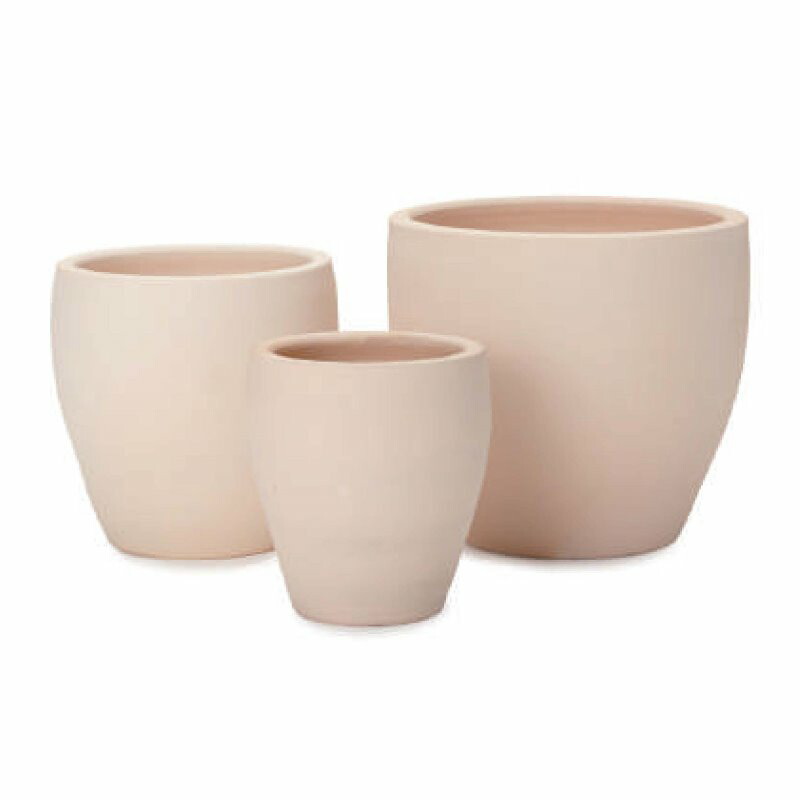 花・観葉植物用ポット イーシリーズ E-30W 白土焼付 3/SET L/M/S（LMS各1個入り計3個セット）es-e30w3se [KTp281] L・M・Sセット （代引き不可）ホテル・オフィスビル・店舗 エクステリア ガーデン