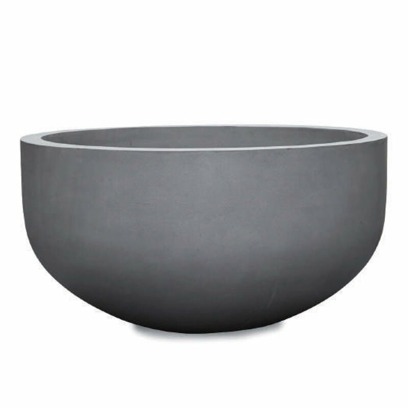 花・観葉草木用ポット マグナス どんぶり鉢 M 110/L 薄墨色（1個入り口・入口）kol-m1h110 [KTp25] 特大ポット （代引っ張ること不可）旅人宿・事務室営造物・バス発着場 エクステリア 庭園