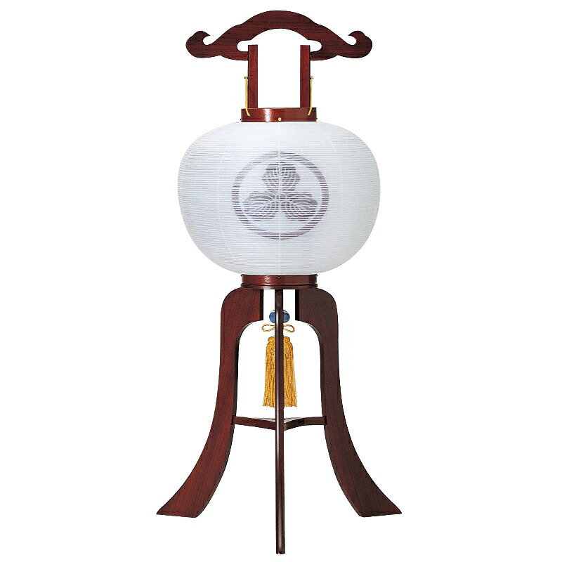 盆提灯 岐阜提灯 置き提灯 家紋入 行灯 10号 総紫檀 高さ83cm (P32)(11855) 水雷球 電気コード式 初盆 新盆 お盆｜人形のゆめさき