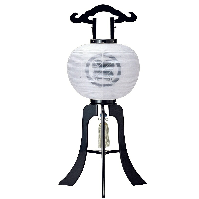 盆提灯 岐阜提灯 置き提灯 家紋入 行灯 11号 漆黒 高さ87cm (P32)(12156) 水雷球 電気コード式 初盆 新盆 お盆｜人形のゆめさき