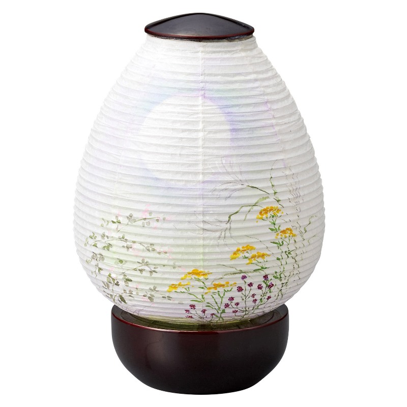 盆提灯 岐阜提灯 置き提灯 創作提灯 どんぐり210 七草春慶塗 高さ21cm (P7)(2326) LED コードレス 初盆 新盆 お盆