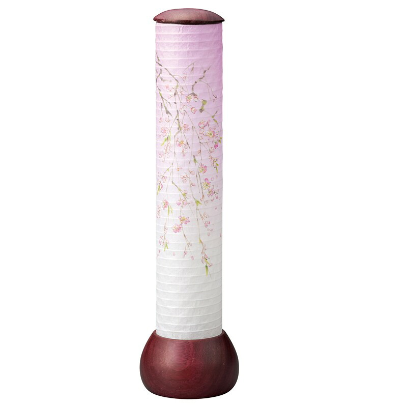 盆提灯 岐阜提灯 置き提灯 創作提灯 山帽子330 桜 パープルハート 高さ33cm (P6)(2338) LED コードレス 初盆 新盆 お盆|人形のゆめさき