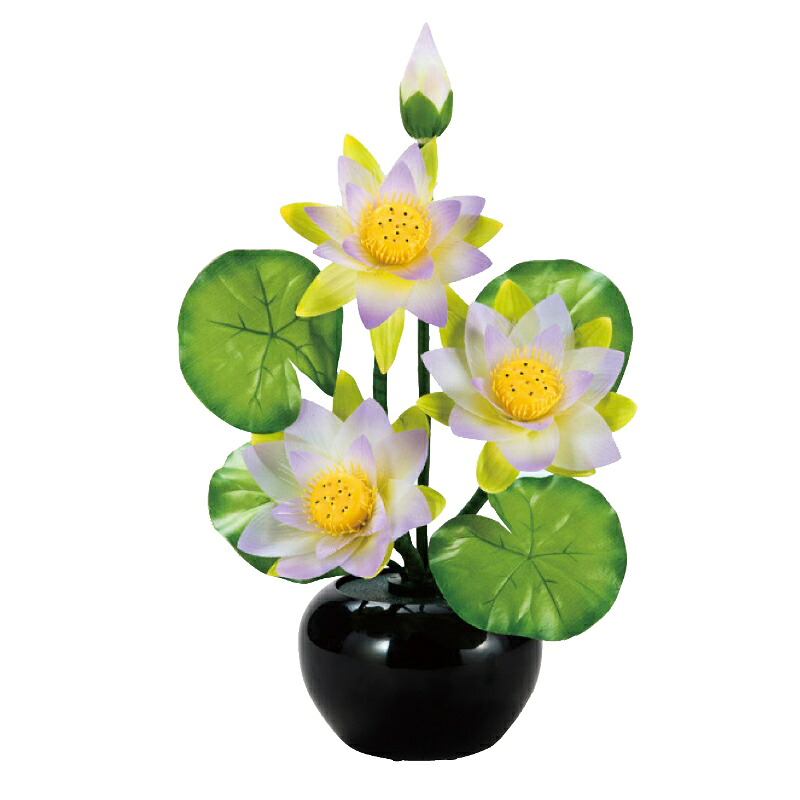 盆提灯 岐阜提灯 花タイプ グランドルミナスSTD ハス四花 高さ47cm (P26)(23851) 七色LED 電気コード式 初盆 新盆 お盆