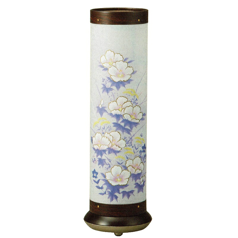 盆提灯 岐阜提灯 置き提灯 創作提灯 華化粧 金彩芙蓉 高さ52.5cm (P11)(2562) 水雷球 電気コード式 初盆 新盆 お盆｜人形のゆめさき