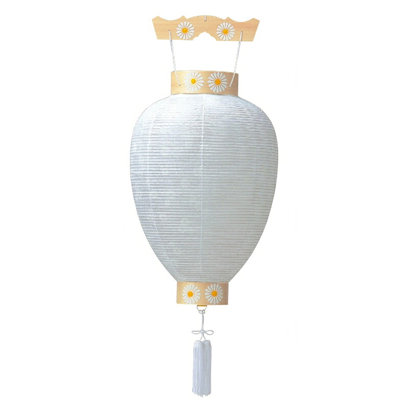 盆提灯 岐阜提灯 吊るし提灯 御所提灯（壺型） 尺寸紋天柾DX 長さ44cm (P30)(5202) 電球なし 初盆 新盆 お盆｜人形のゆめさき