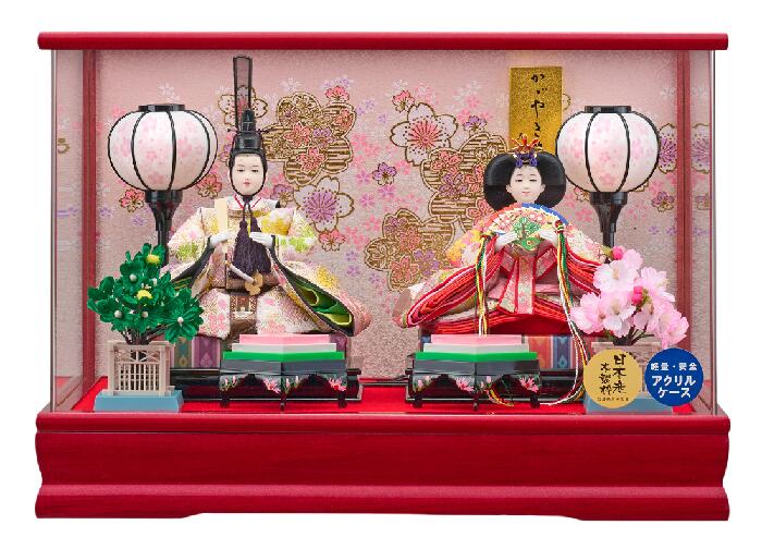 ひな人形 ひな祭 雛人形ケ−ス 浮舟小三五親王飾 v223-210 アクリルケース コンパクト 軽量 桃の節句 送料無料|人形のゆめさき