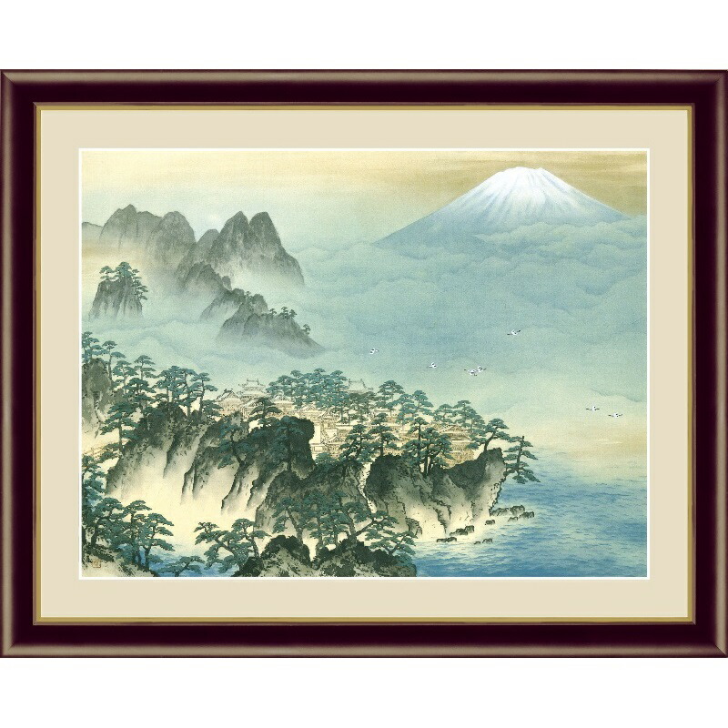 横山大観、「五浦の月」、希少な画集より、新品高級額・額装付 横山大観、、希少な画集より、新品高級額装付、状態良好