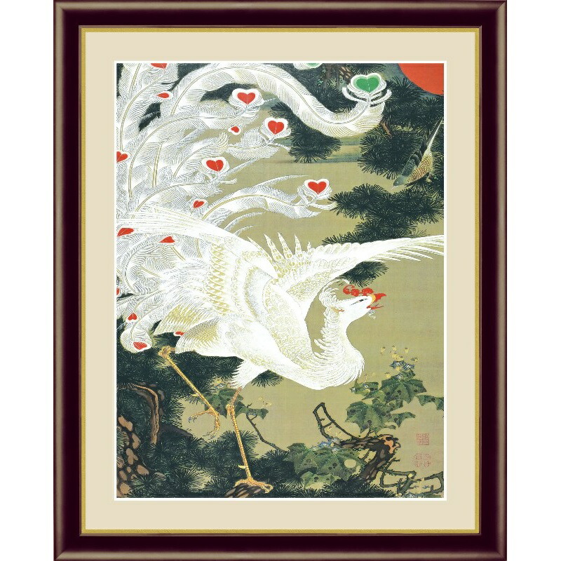 楽天市場】額絵 伊藤若冲 【旭日鳳凰図】 G4-BN072 [代引き不可