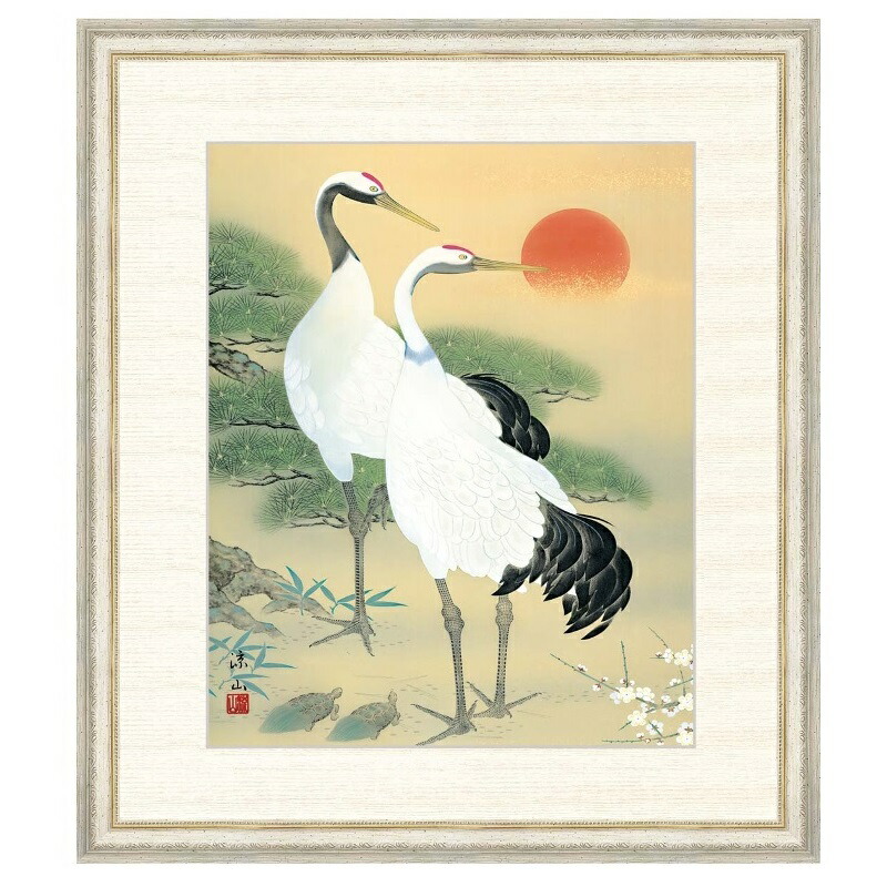 楽天市場】額絵 日本画 慶祝画 【松竹梅鶴亀】 久米涼山 G4-BT030