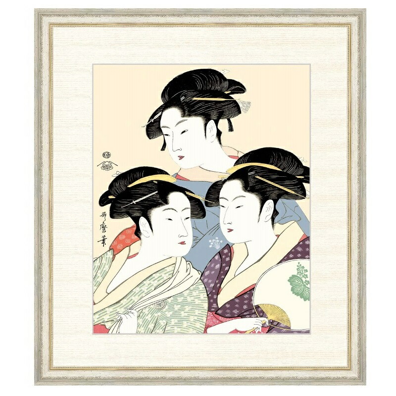 楽天市場】喜多川歌麿 複製名画 寛政の三美人 額装 浮世絵 : 光