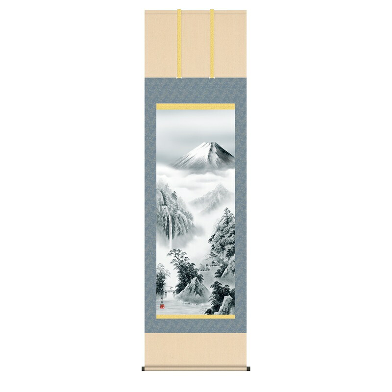 掛軸 年中飾り山水画 富士山水 富士憧憬 尺五 有馬荘園 [KZ2B3-063](代引き不可)｜人形のゆめさき