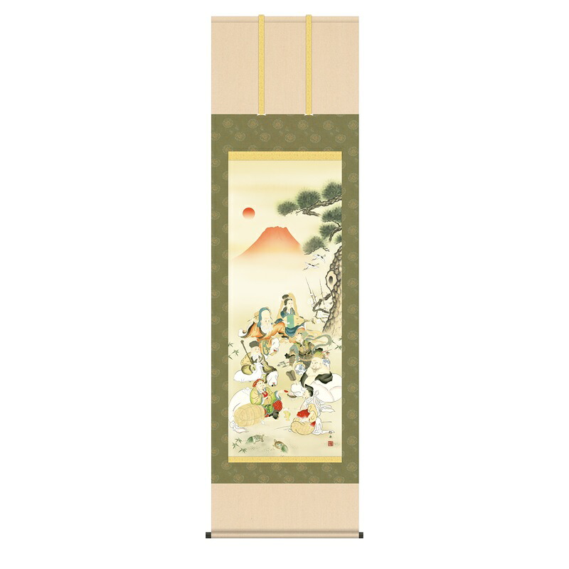 掛軸 開運画 開運七福神 七福神吉祥之図 尺五 長江桂舟 [KZ2D5-090](代引き不可)｜人形のゆめさき