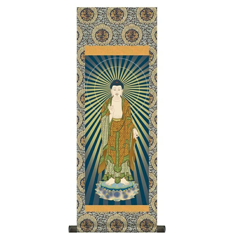 法要掛軸【阿弥陀如来】山村観峰 掛軸単品 H6-055 [代引き不可]