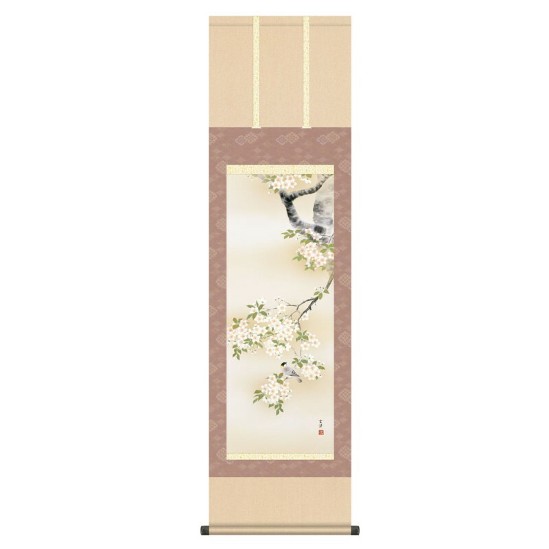 掛軸 日本画 花鳥画 近藤玄洋 桜花 (おうか) 尺三 (KZ3MA6-37A) (代引き不可)