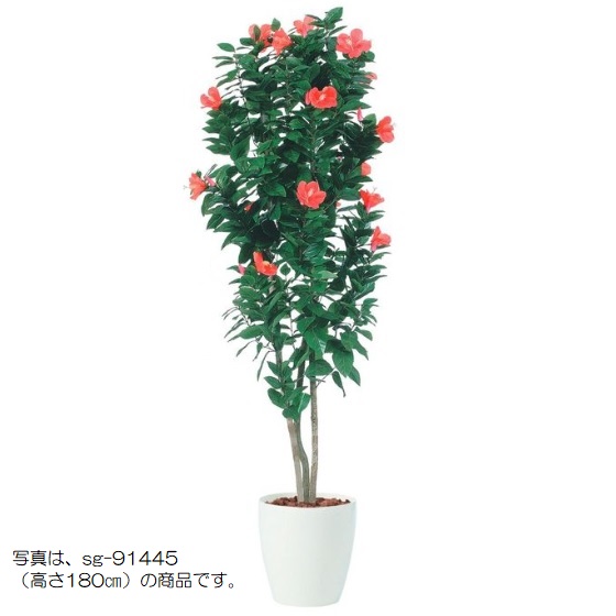 人工観葉植物 ハイビスカストリプル 150 ポット付き 高さ150cm （P95-91446) （代引き不可） インテリアグリーン フェイクグリーン｜人形のゆめさき