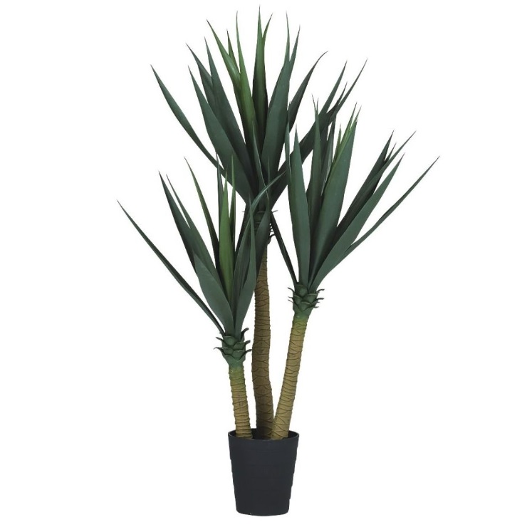 人工観葉植物 ユッカ 125 ポット付き 高さ125cm （P65-91824) （代引き不可） インテリアグリーン フェイクグリーン｜人形のゆめさき 28,152円