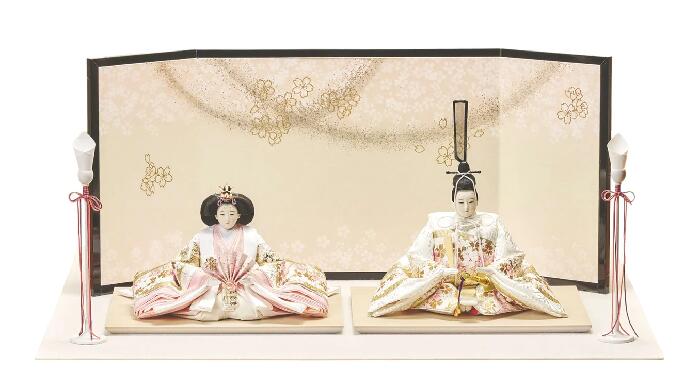 雛人形 親王平飾 田村芙紗彦作 金色に流れる桜のおひなさまセット sh-4476 桃の節句 親王飾 コンパクト 【不鮮明な画像はご要望いただければ拡大画像を送信いたします】