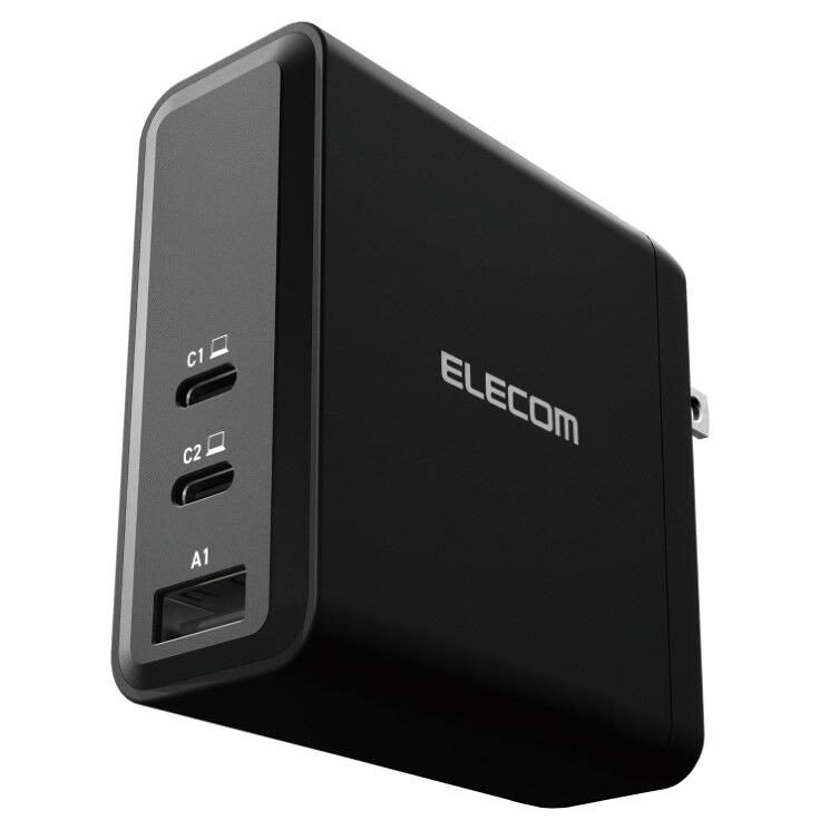 USB Type-C 充電器 PD EPR 140W USB-C ×2 USB-A ×1 【 MacBook Pro 16インチ Windows PC iPad iPhone Pixel Galaxy Android スマホ 等対応 】 ブラック ACDC-PD96140BK エレコム ELECOM