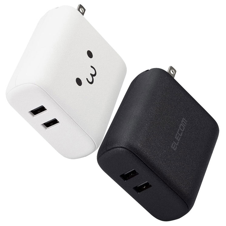 エレコム モバイルバッテリー コンセント一体型 10000mAh 大容量 PD 20W 高速充電 出力( USB Type-C ×1 USB-A ×1) 2台同時充電可 ブラック/ホワイトフェイス