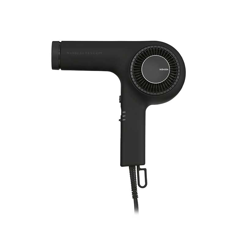 ヘアドライヤー プロテクトイオン 軽量 小型 静電気抑制 高性能フィルター お手入れ簡単 水洗いOK ラク抜きプラグ Nobby by TESCOM ブラック エレコム