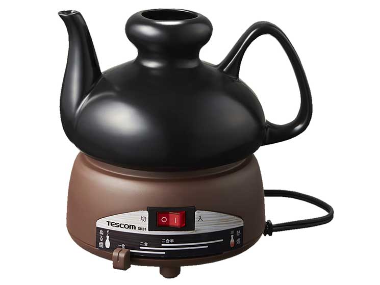 酒燗器 徳利 2.5合 (450ml) 陶磁器製 分離式 無段階調節 大徳利 燗瓶 ぬる燗(約40℃)～熱燗(約50℃) エレコム
