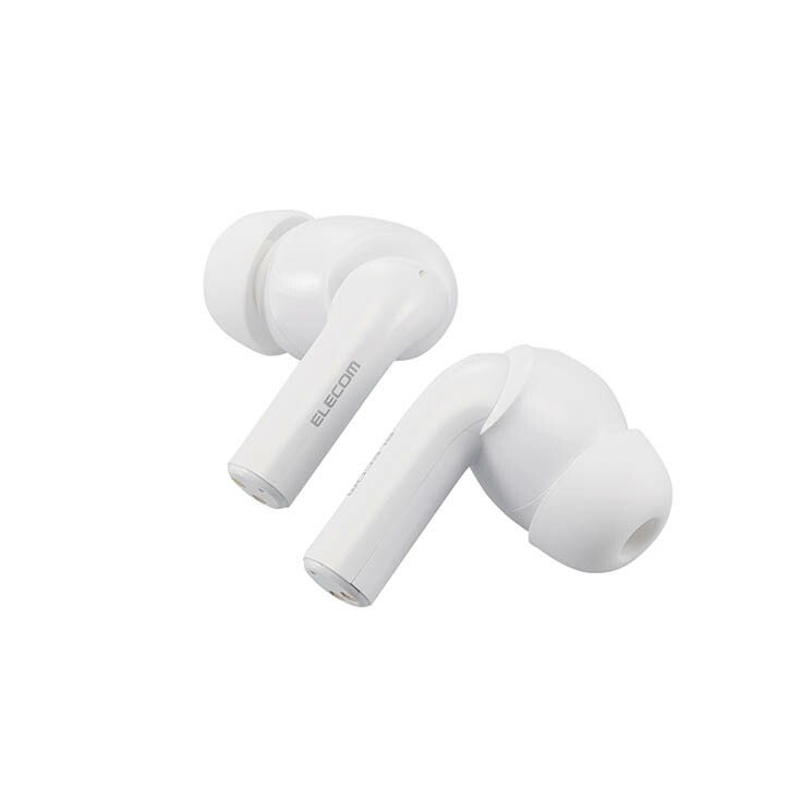 ワイヤレスイヤホン Bluetooth 5.2 アクティブ ノイズキャンセリング 耳せん機能 低遅延モード 外音モード タッチセンサー 超軽量 ホワイト エレコム