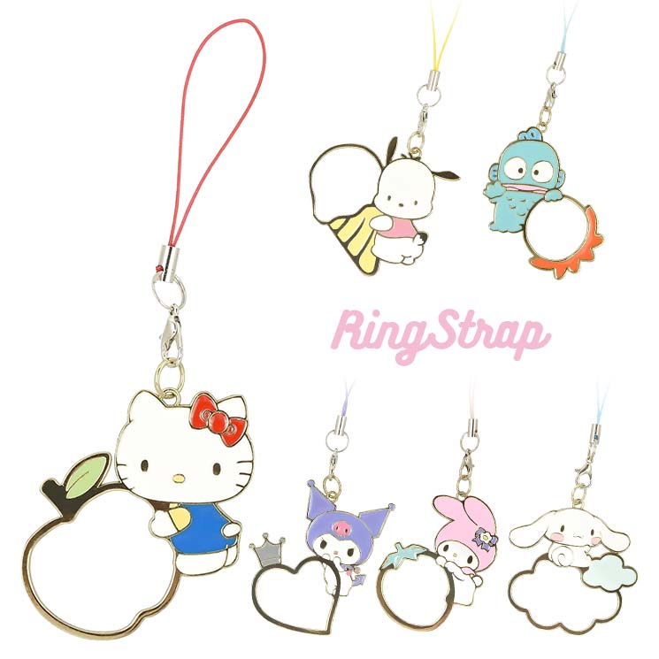 楽天市場 スマートフォン リングチャーム サンリオ シナモロール ハローキティ マイメロディ クロミ ハンギョドン ポチャッコ スマホリング 落下防止 フィンガーリング ストラップ 可愛い かわいい おしゃれ キャラ グルマン クロスロード 楽天市場店