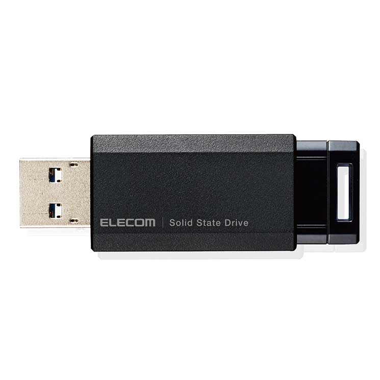 12502円 プレゼントを選ぼう！ エレコム SSD 外付け ポータブル 500GB 小型 ノック式 USB3.2 Gen1 対応 ブラック PS4  PS4Pro PS5 ELECOM