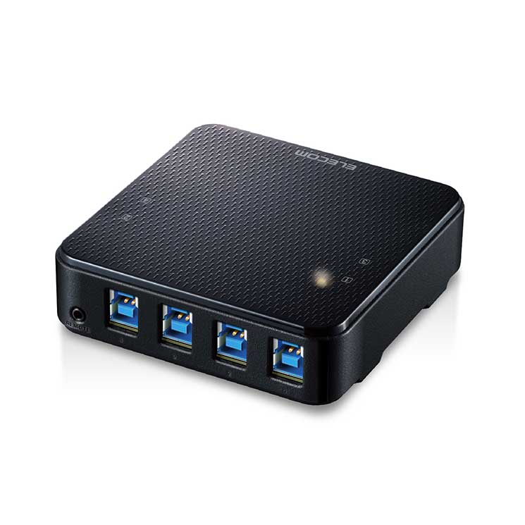 エレコム USB切替器 USB3.0 PC側4ポート 接続機器4ポート 手元スイッチ ブラック