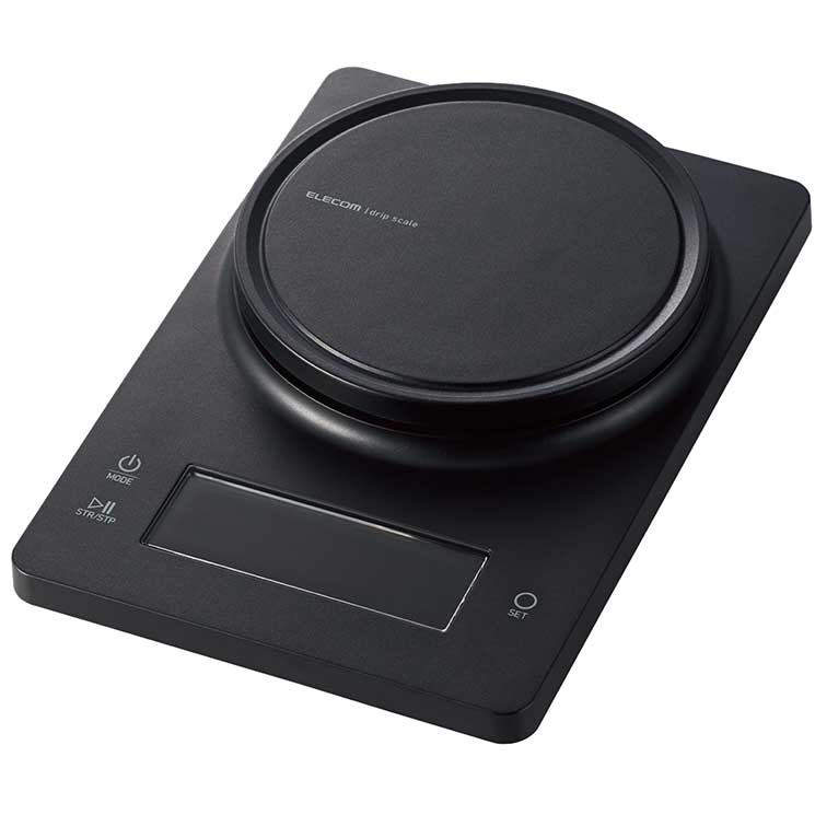 エレコム キッチンスケール デジタルスケール コーヒースケール 計量器 はかり 最大2kg 0.1g単位 タイマー付 バックライト付 最大9分59秒 音量調整可 ブラック ELECOM