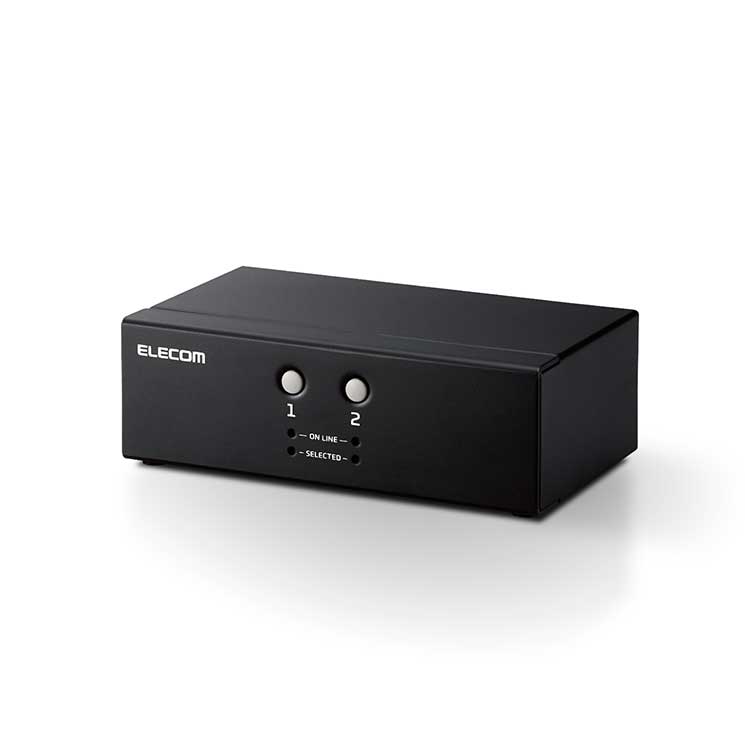 エレコム KVMスイッチ パソコン2台 切替器 ディスプレイ端子 VGA マウス・キーボード端子 USB PS/2 【 Windows 11 macOS 対応 】 バスパワー駆動