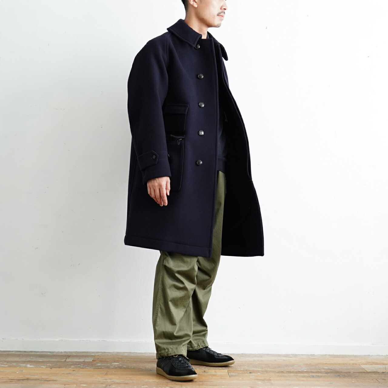 キャプテンサンシャイン トラベラー コート メンズ 21秋冬 ウール メルトン Aライン ステンカラー ラグラン Ks21fco01 Kaptain Sunshine Traveller Coat 送料無料 予約商品 0703 Linumconsult Co Uk