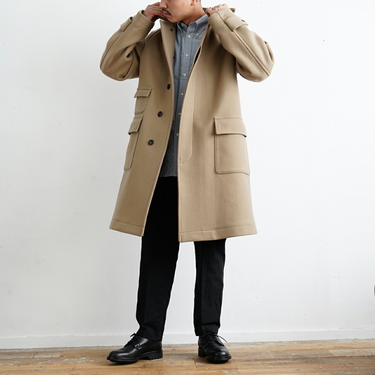 キャプテンサンシャイン トラベラー コート メンズ 21秋冬 ウール メルトン Aライン ステンカラー ラグラン Ks21fco01 Kaptain Sunshine Traveller Coat 送料無料 予約商品 0703 Linumconsult Co Uk