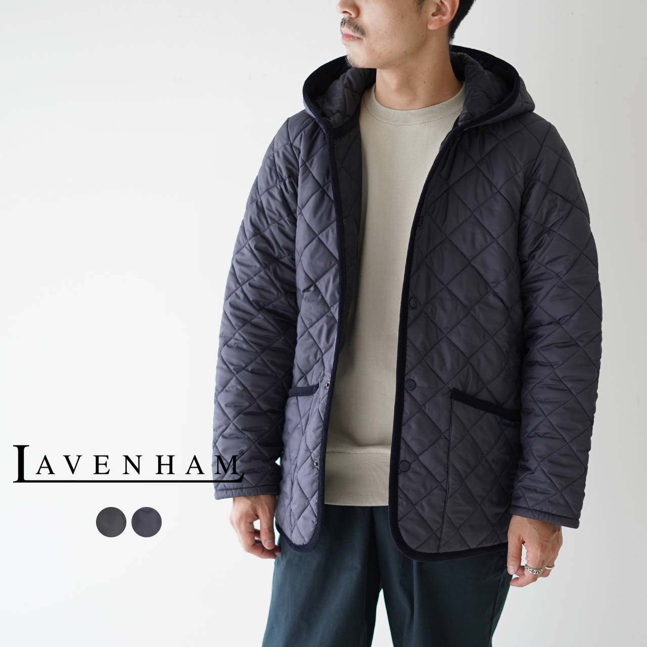 楽天市場 ラベンハム Lavenham メンズ クレイドン フード付き キルティング ジャケット 21秋冬 ブラック ネイビー Slj37 Craydon Mens 送料無料 0718 Crouka Lr クローカ エルアール