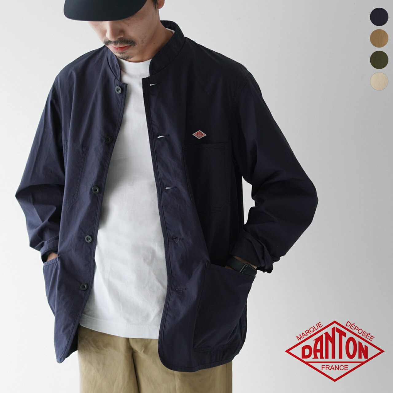 楽天市場 ダントン メンズ ジャケット Danton 21春夏 バンドカラー ワークジャケット 無地 Jd 8106duk 送料無料 0123 Crouka Lr クローカ エルアール