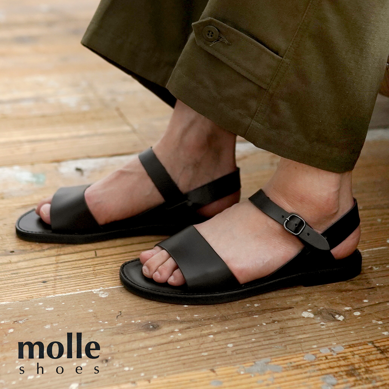 人気TOP モールシューズ molle shoes ダブル ベルト サンダル DOUBLE