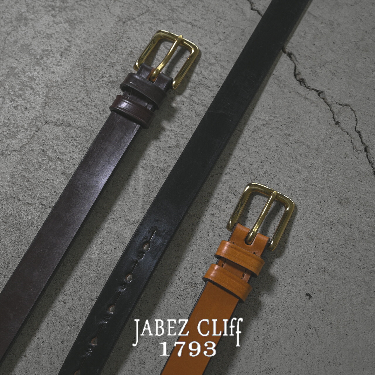 JABEZ CLIFFジャベツクリフ 黒28 inch 正規品 ジャベツクリフ スティラップ レザーベルト JABEZ CLIFF×el mare